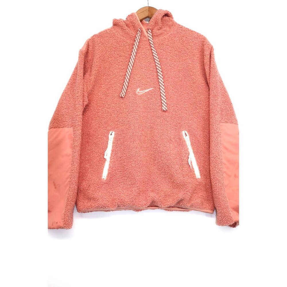 Nike M Coral Pink Sherpa Fleece Hoodie ASO Deli Boys Saagar Shaikh Pullover